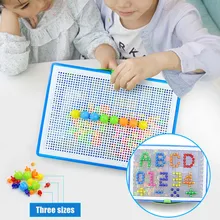 Горячая новинка мозаика Pegboard детские развивающие игрушки 296 шт гриб пазл для ногтей обучение по головоломкам игрушки LXY9