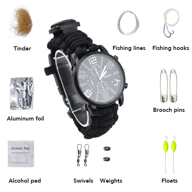 

Manufacturers Wholesale Fashion Watch Waterproof Multi-functional Emergency Survival Compass Watch