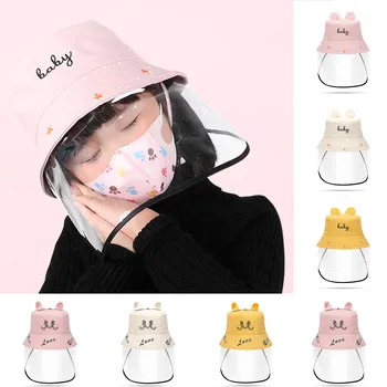 

Anti-spitting Protective Hat Dustproof Cover Kids Boys Girls Cap Hat Anti-Droplet Saliva Dustproof Face Masks