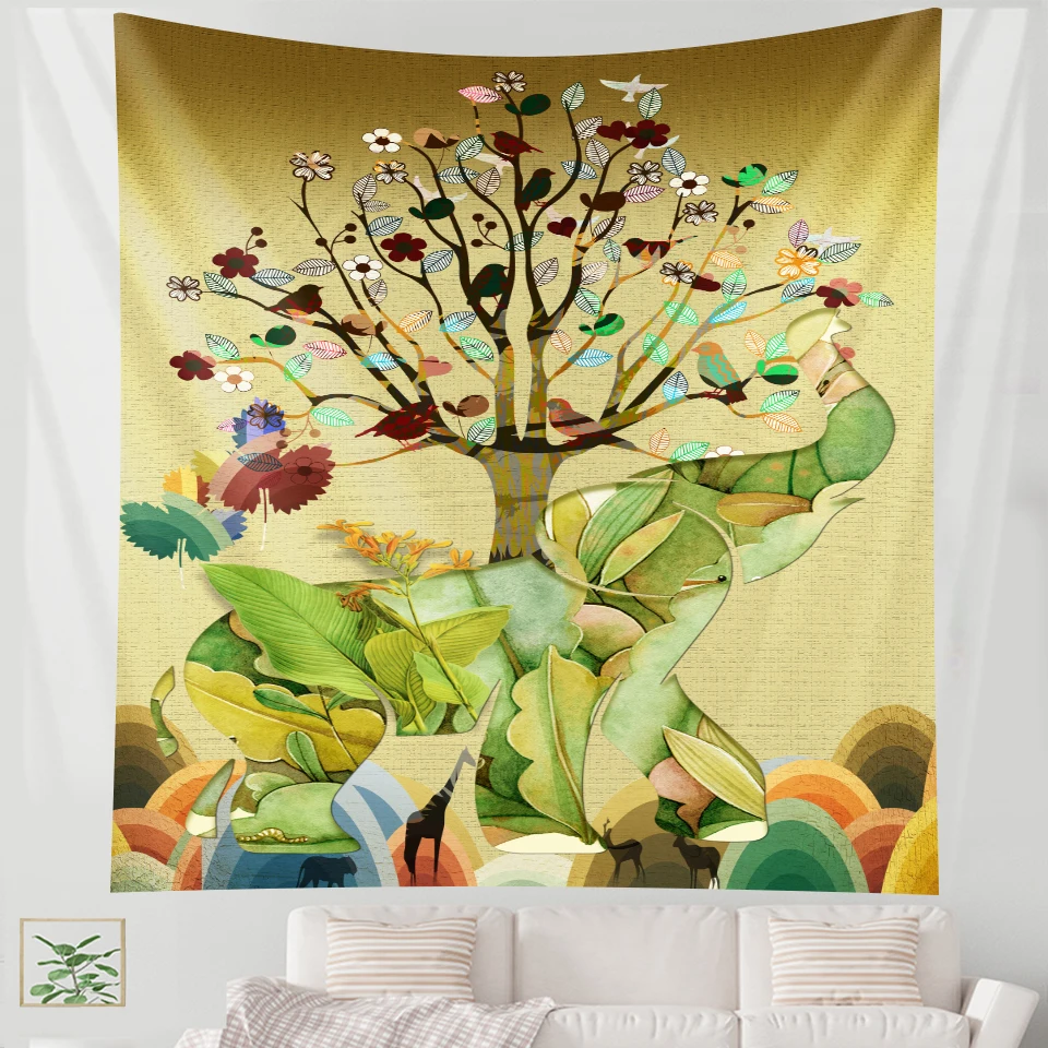 

Bohemian Mandala elephant tapestry wall hanging beach picnic throw carpet blanket camping tent travel mat