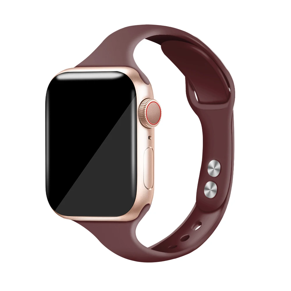 Ремешок для Apple Watch 38 мм 42 мм iWatch 4 5 ремешок 44 мм 40 мм спортивный силиконовый браслет correa Apple watch 4 3 2 1 Аксессуары - Цвет ремешка: Wine red