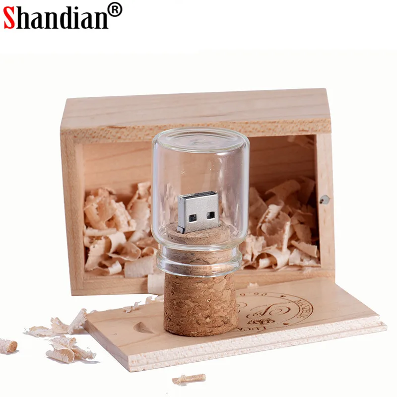 USB флеш накопитель SHANDIAN в стеклянной бутылке 64/32/16/4 гб|USB флэш-накопители| |