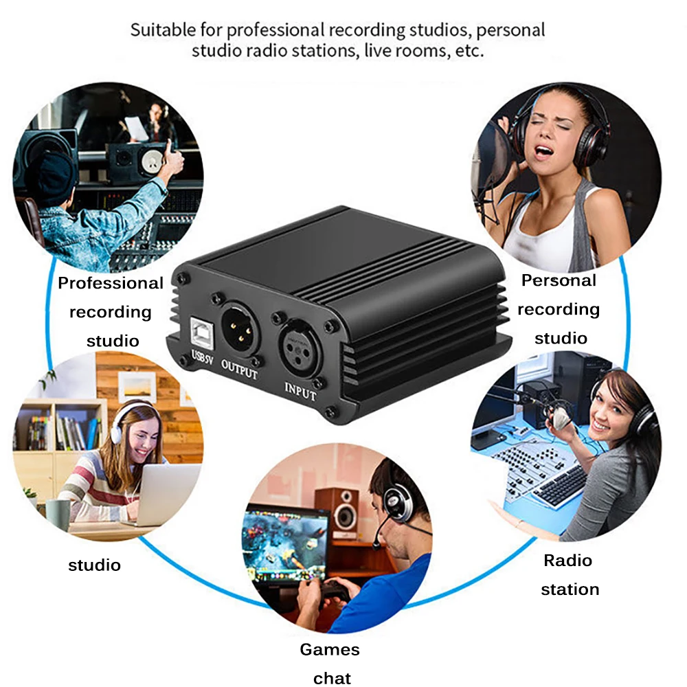 Конденсаторный микрофон студийный комплект для записи USB интерфейс питания 48 в