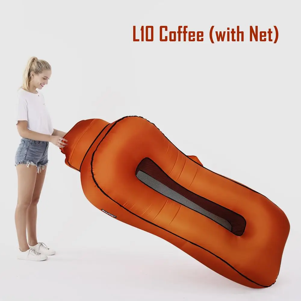 L10-Coffee BEAUTRIP надувной шезлонг Воздушный Гамак спальный мешок Подушка безопасности Открытый кемпинг матрас надувная кровать пляж ленивый стул мешок кровать бассейн поплавок - Цвет: L10-Coffee