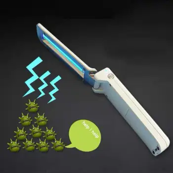 

UV Disinfection Lamp for Household Handheld Disinfection Light Powered by 4*AAA Battery/USB UV Germicidal Ultraviolet Lamp