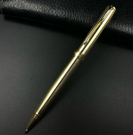 3 STOHOLEE Brand All Metal Gold Ballpoint Pen Office Good Quality Pens School Suppliers Stationery Refill 0.7 mm Pens for Writing - Цвет: 3