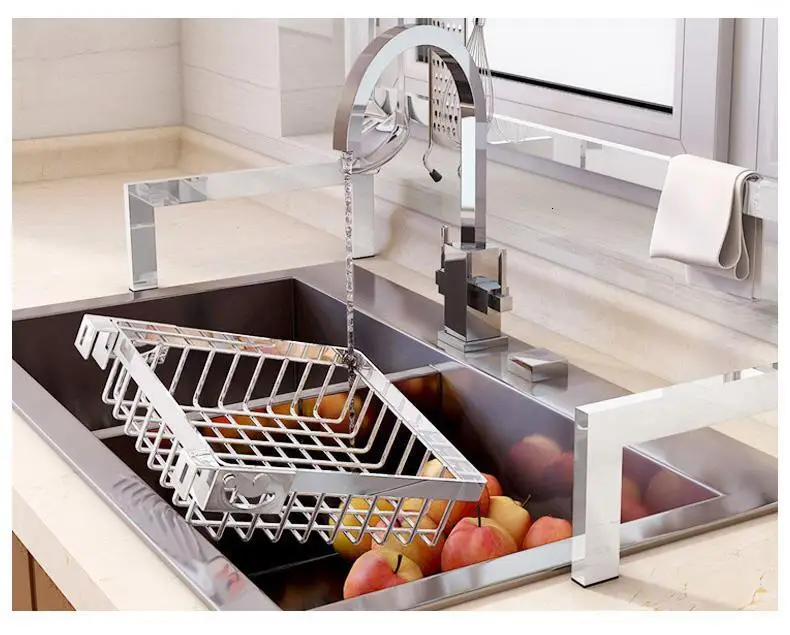 De Sink Accessories Cosina Almacenamiento Dish Drainer Stainless Steel Cocina Mutfak Rack Cozinha Cuisine Kitchen Organizer
