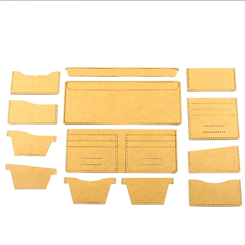 

DIY leather craft universal short wallet template purse stencil pattern