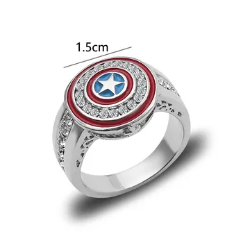 

New The Avengers Marvel Superhero Captain America Cosplay Accessories Steve Rogers Round Shield Symbol Metal Ring