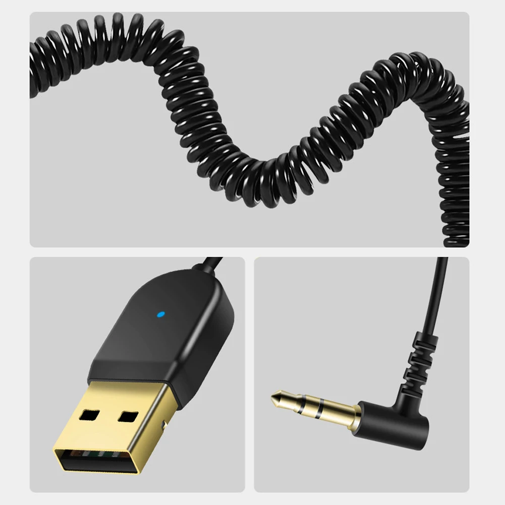 3.5mm Jack Wireless Audio Transmitter Bluetooth Receiver 5.0 Car AUX Stereo USB Bluetooth Adapter for Speaker Amplifier