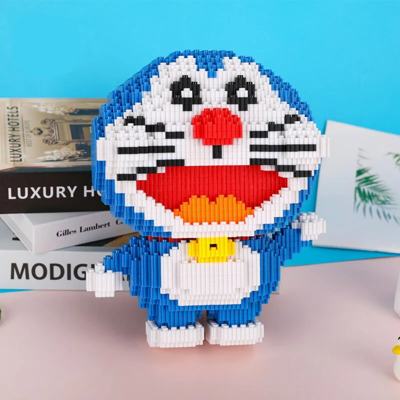 HCP 8665 аниме мультфильм Дораэмон животное 3D модель синий кот Мини Маленькие блоки кирпичи строительные игрушки для детей 26 см высотой без коробки