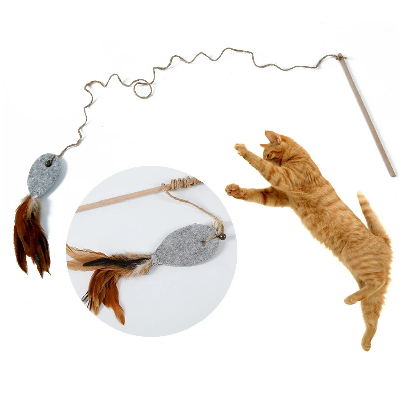 Pet прутик палка деревянная игрушка для кота цветная мышь в форме животного Catcher игрушка-палочка для прорезывателя кошек