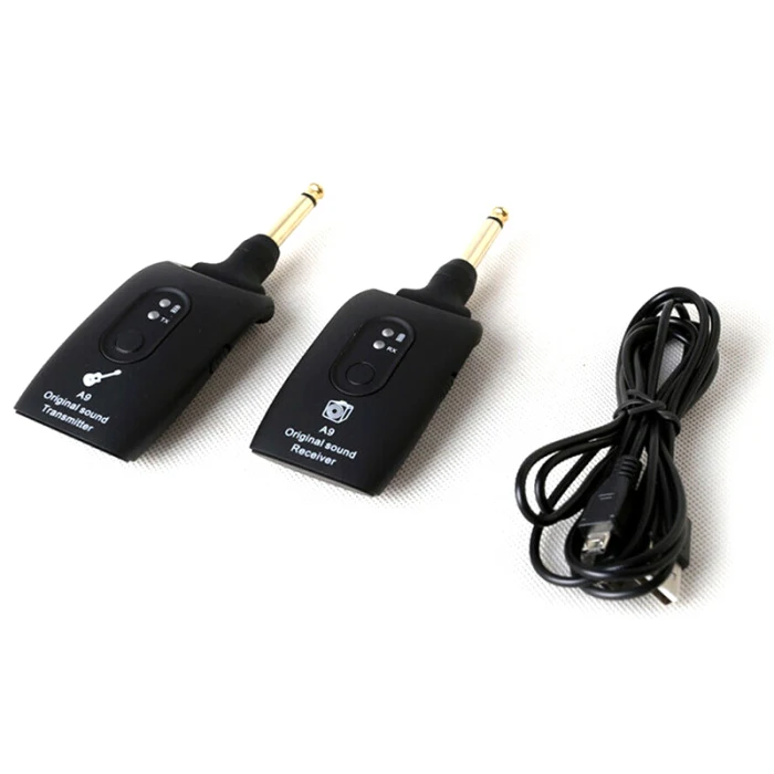 Hot Selling 2.4GHz Wireless Guitar System Transmitter A9 Receiver Built-in Rechargeable Accessories