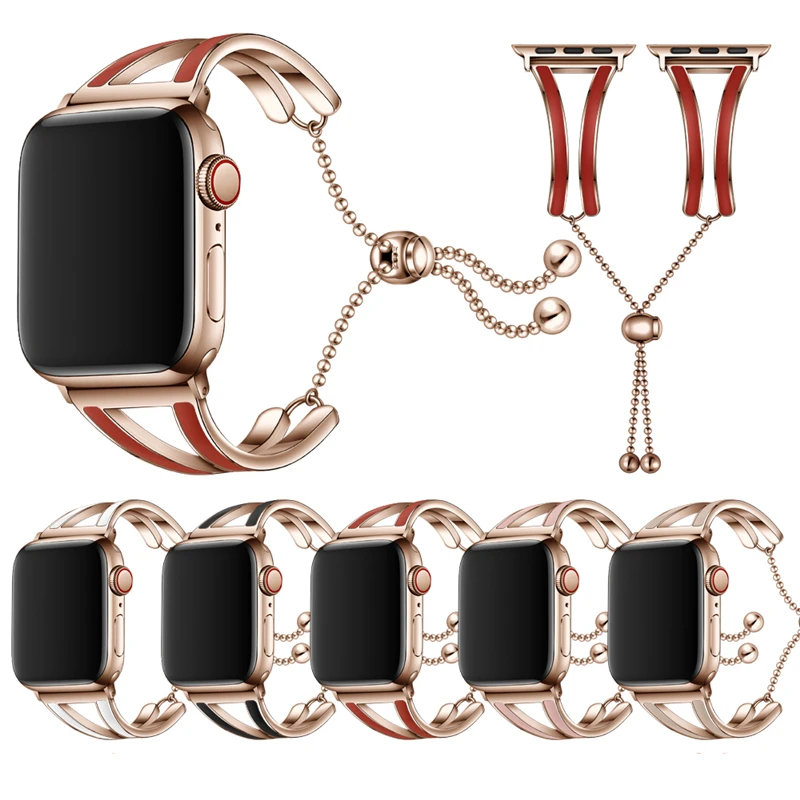 Металлические ремешки для Apple Watch, серия 4, 40 мм, 44 мм, ремешок на запястье, браслет на запястье для iWatch 3, 2, 1, 38 мм, 42 мм, для женщин
