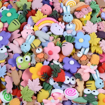 

30Pcs Cartoon Frosted Fruit/Animal Flat Back Resin DIY Crafts Supplies Phone Shell Patch Arts Material Hair Accessories Kids Toy