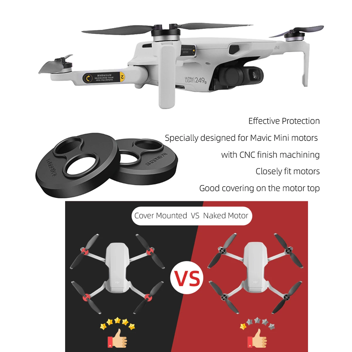4 шт. крышка двигателя для Mavic Mini алюминиевый сплав влагостойкая анти-разбивающаяся Защитная крышка двигателя аксессуары