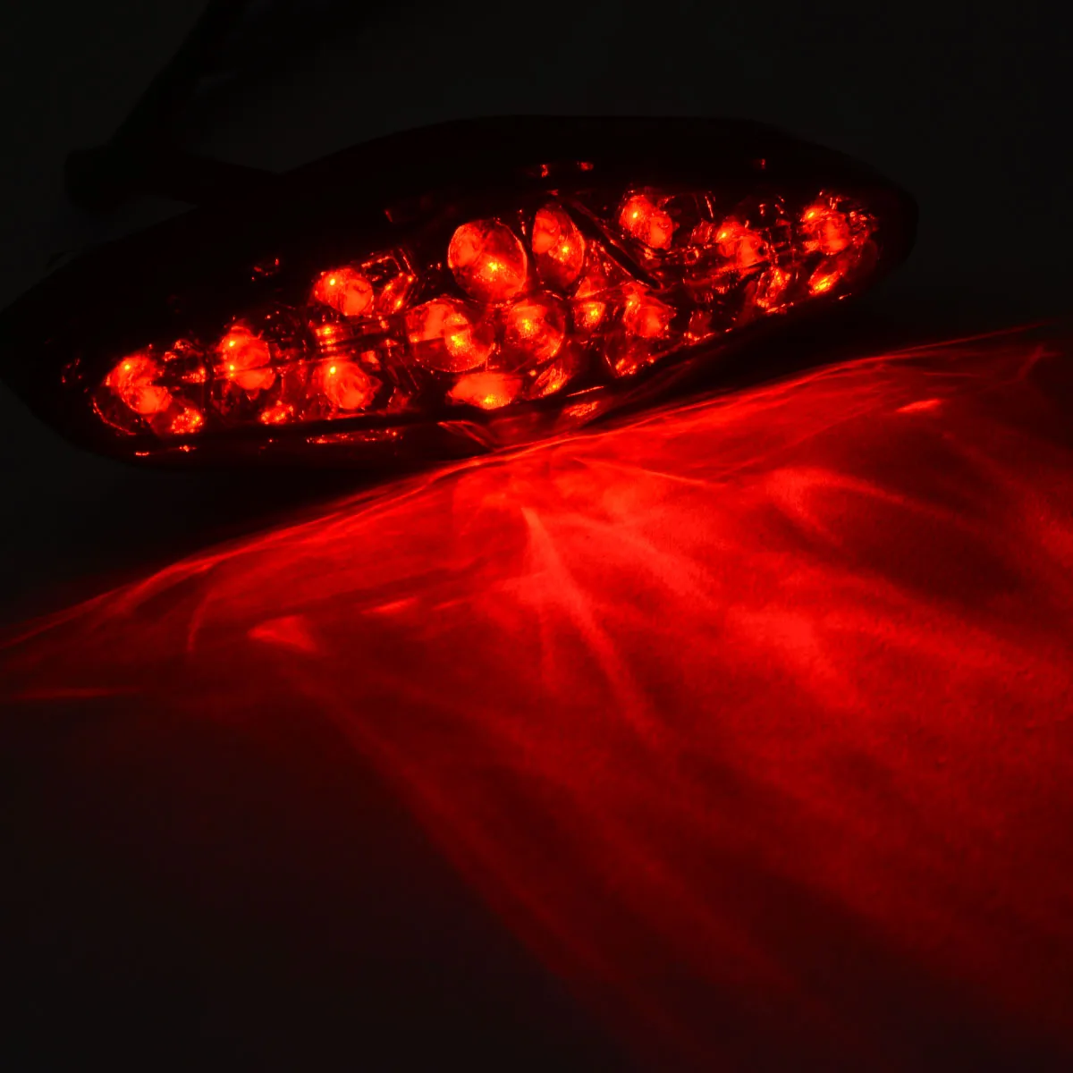 12V 15 LED Motorcycle Rear Tail Light Bright Red Brake/Running/Driving Light ABS Plastic Support ATV Scooter Mayitr