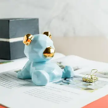 

Nordic Ceramic Bear Statues Ins Home Decor Little Animal Porcelain Figurine Bracelet Jewelry Trinket Home Decoration Accessories