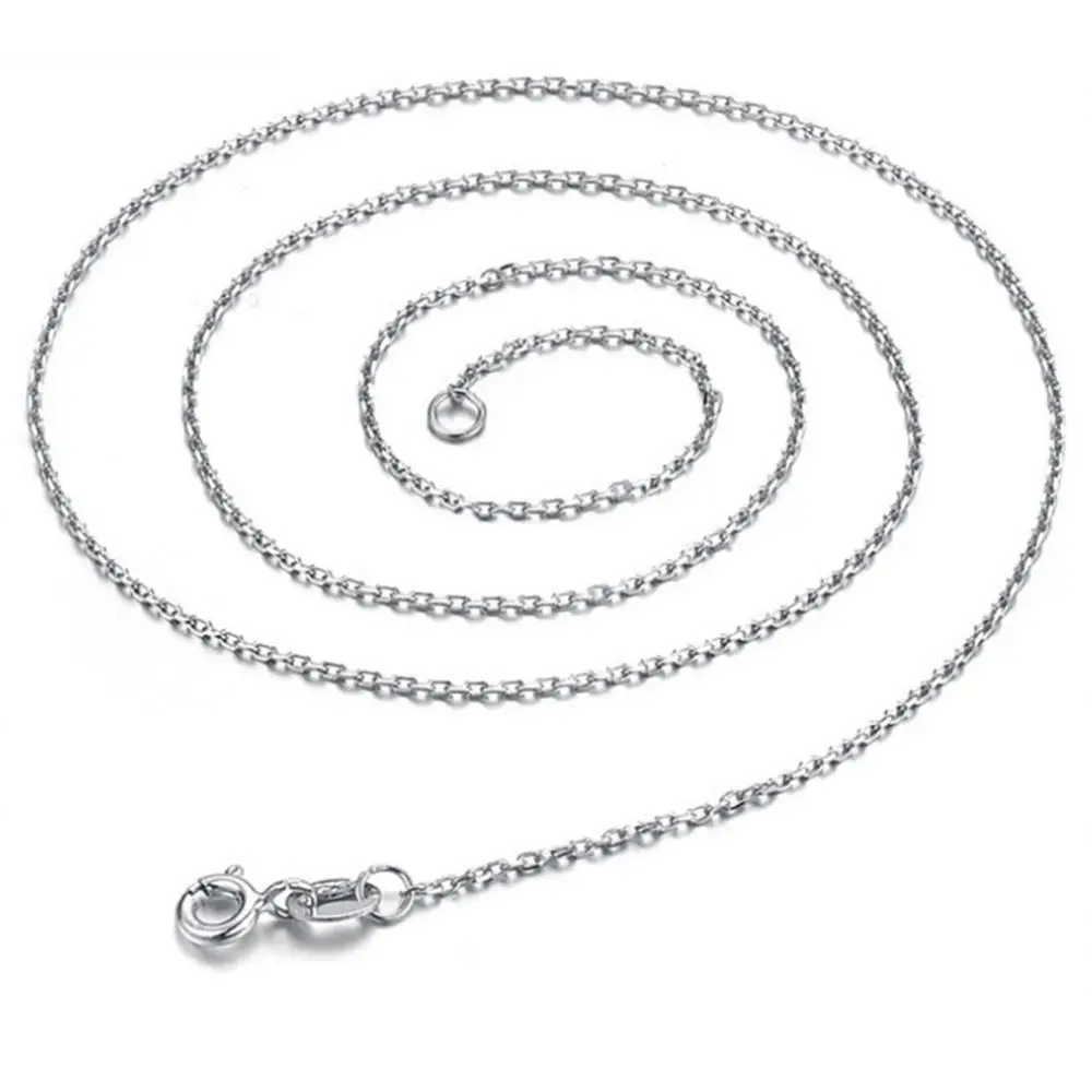Стерлинговое Серебро 925 пробы, цепи, подвески, ожерелья 0,50 мм, цепочка с кабелем, серебро, подходит для подвески, Шарм для женщин/мужчин