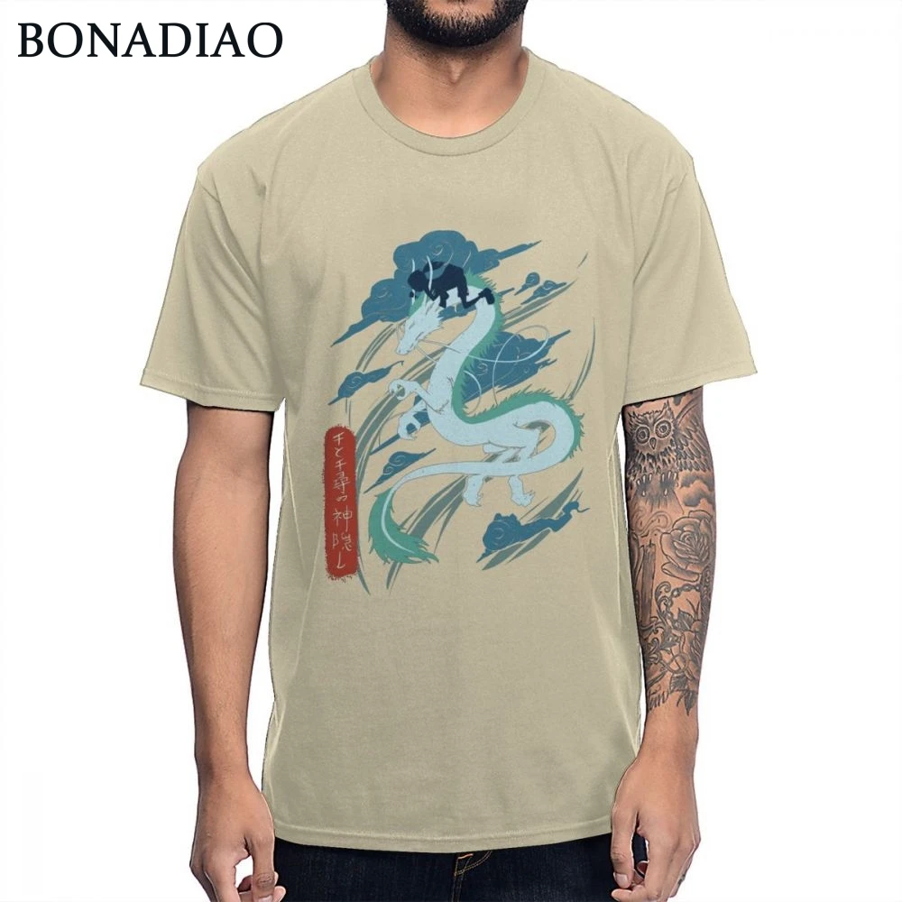 Big Size Spirited Away Studio Ghibli Chihiro Ogino T shirt Haku Dragon Hayao Miyazaki Tee Shirt Novelty 100% Cotton Short Sleeve |