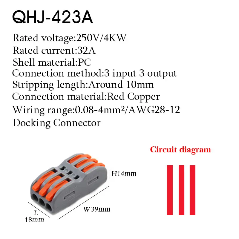Wire Electrical Connectors Din Rail Type Fast Universal Compact Conductor Wiring Cable Connector LED Push-in Butt Terminal Block - Image 10