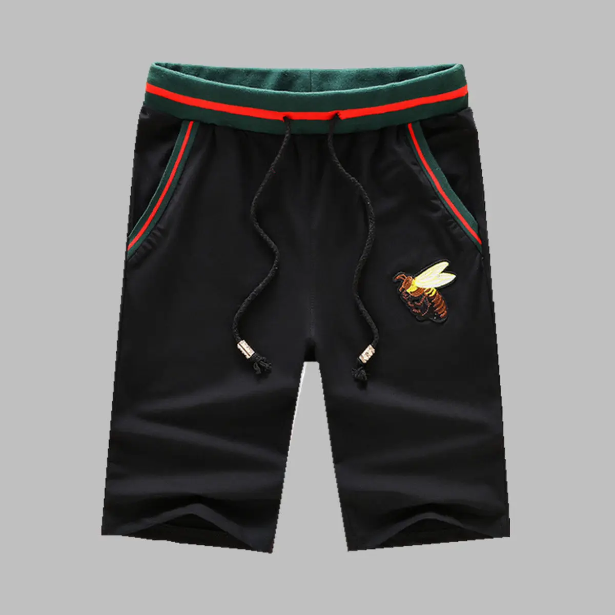 2021 summer new men's sports shorts fashion casual cotton embroidery five stretch beach pants men's young and middle-aged