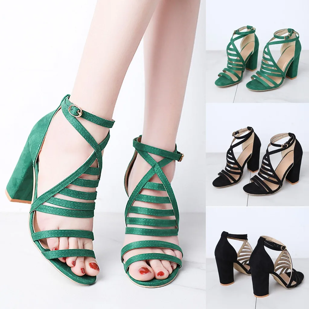 

Strappy Casual Sanldas For Women Summer Open Toe Shoes High Heel Open Toe Sandals Mujer 2020 Roman Style Casual Shoes Female