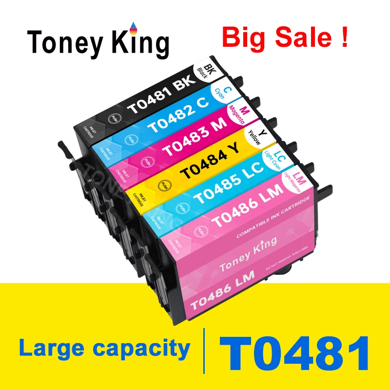 Toney universal (король T0481-T0486 чернильный картридж для принтера Epson Stylus Photo R200 R300 R340 R300M R320
