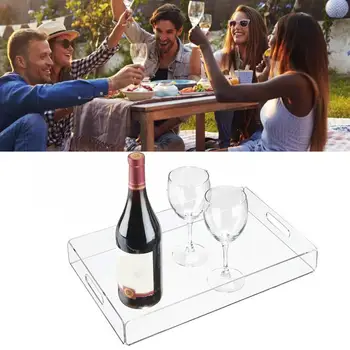 

Home Food Tray Acrylic Dessert Drink Storage Tray Kitchen Bowl Cup Coffee Wine Tray Decoration Home Supplies
