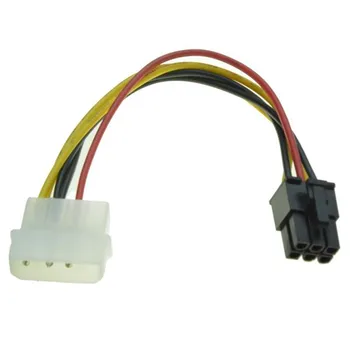 

4 Pin Molex to 6 Pin PCI-Express PCIE Video Card Power Converter Adapter Power Cable Wire Computer Cables Connectors #1010