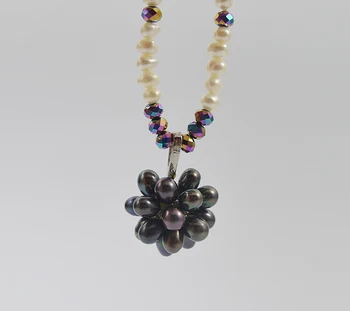 

Unique Pearls Jewellery Handmade Pearl Necklace Genuine Freshwater Pearl Crystal Beads Necklace Charming Women Gift Fine Jewelry