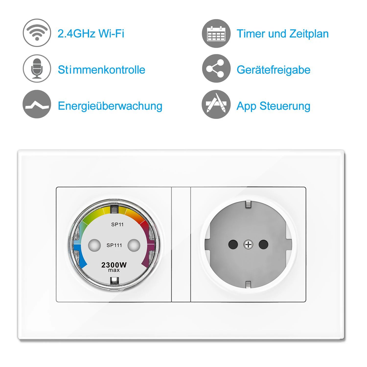 Смарт розетка настенная с поддержкой Wi Fi 10 А|Умные розетки| |