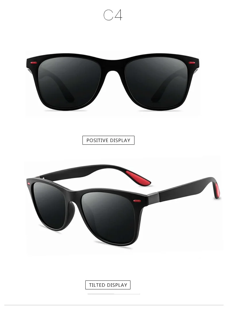 Zeontaat новые Квадратные Солнцезащитные очки мужские Поляризованные Солнцезащитные очки Ретро винтажные очки женские модные UV400 очки для вождения - Цвет линз: c4black