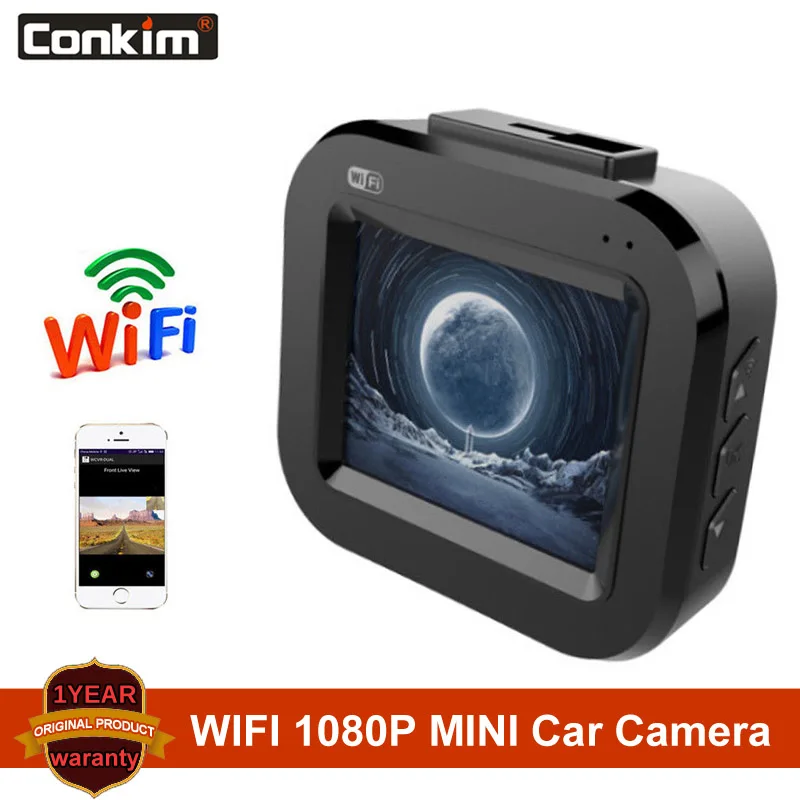 Conkim HD 1080P Мини Автомобильный видеорегистратор, WiFi, мониторинг парковки, интерьер автомобиля, тире, камера столкновения, Индукционная петля, видео, Motion Detetion