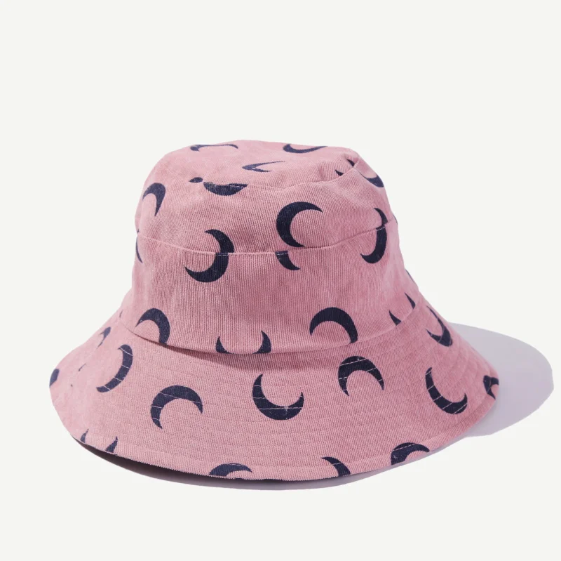 Новая хлопковая летняя Осенняя Женская Рыбацкая шляпа с принтом Луны, уличные Панамы Harajuku, Солнцезащитная пляжная шляпа с широкими полями - Цвет: 1