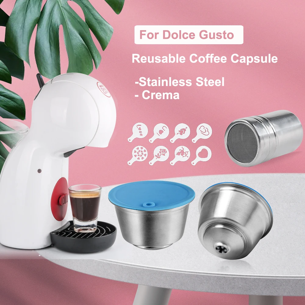 Recafimil Capsula Di Caffè Riutilizzabile Per Dolce Gusto Refill Pod Tazza Filtrante In Acciaio Inossidabile Per Nescafe Cofee Machine Crema Maker