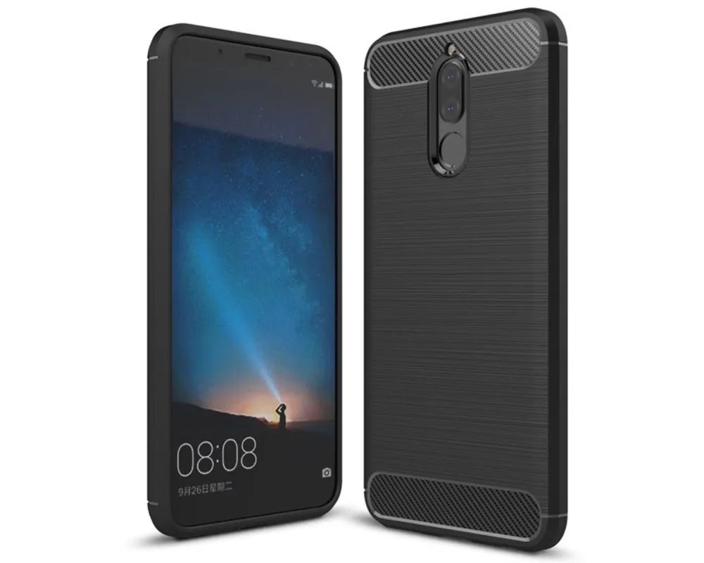 Черный углеродный гелевый Чехол из ТПУ для Huawei Mate 10 Lite | Мобильные телефоны и