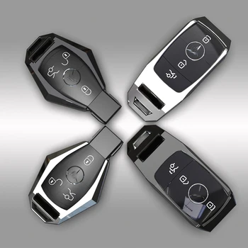

High-quality Metal Car Key Case Cover For Mercedes Benz W203 W210 W211 W124 W202 W204 W212 W176 AMG Accessories Keychain