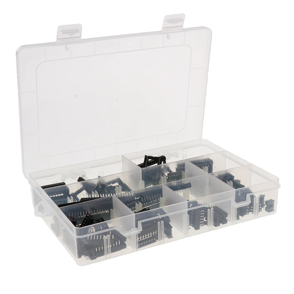 100 Pieces 6Pin 8P 14P 16P 18P 24P 28P 40Pin Circuit IC Header Connector Sockets