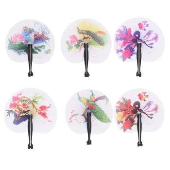 

Practical Event Wedding Bridal Favors Fold Paper Fans Party Supplies Paper Hand Fan Round Painting Folding Fan