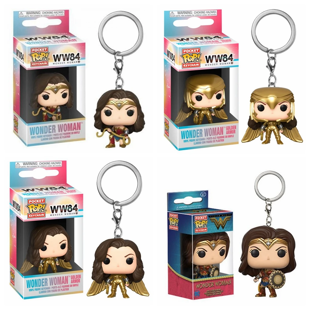 thumbnail image 2 of POP NEW Movie Hero Wonder Woman Llavero de bolsillo WW84 Liga de la Justicia Mujer Maravilla Armadura dorada El mejor regalo para niños, 2 of 5