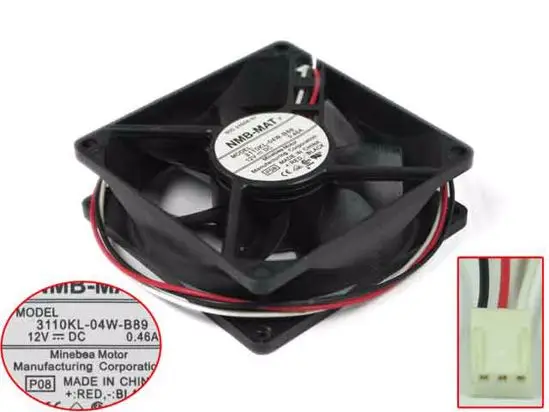 

NMB-MAT 3110KL-04W-B89 P08 DC 12V 0.46A 3-проводной 80x80x25 мм вентилятор охлаждения сервера