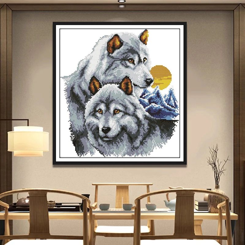 Набор для вышивки крестом wolfs partner Набор для вышивки крестиком персонаж Ретро масляная роспись Китайская ручная вышивка рукоделие украшения для дома