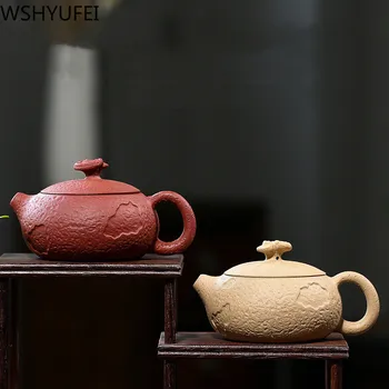 

WSHYUFEI Chinese Handmade purply clay Tea Pot Yixing Raw ore Purple mud custom made Teapot Kettle Tea ceremony supplies 120ml