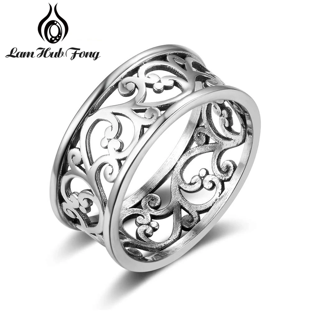 925 Sterling Silver Plated Retro Celtic Knot Hollow Long Pattern Adjustable Ring