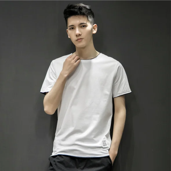 Skup Nowe męskie z krótkim rękawem letnia koszulka kołnierz na odzież męska z kultywowania własnej moralności męskie koszula z długim rękawem sprawiają, że u