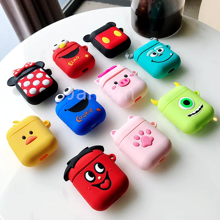 Мультяшный беспроводной Чехол для наушников для Apple AirPods силиконовый чехол для зарядки наушников Защитный чехол для AirPods