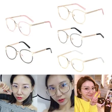 Оптические очки модные ретро кошачий глаз металлическая оправа прозрачные линзы для женщин и мужчин