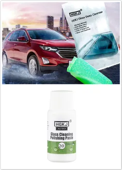 

HGKJ Car Glass Deep Cleanser Car Scratch Remover Liquid Sponge Window Cleaner Set Windshield Remove Oil Film Car Clean Kit TSLM1