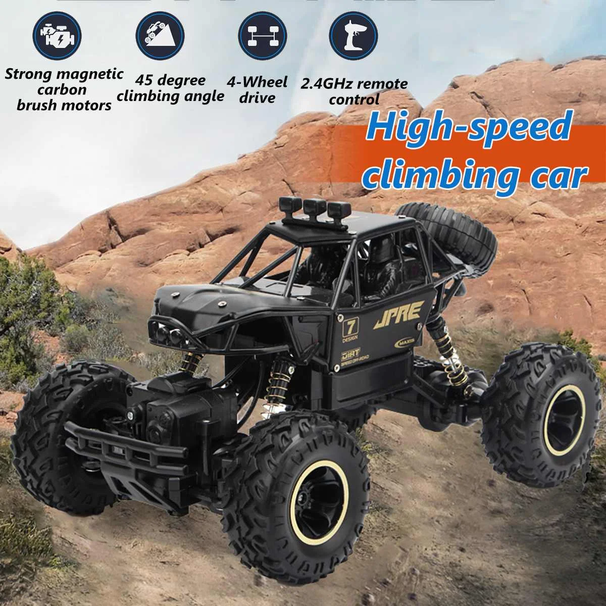 1:16 4WD RC Cars 28cm 2.4Ghz Raido Control High Driving Speed Off-road Climing Remote Control Model Truck Toys For Children